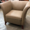 deep tan leather modern chair