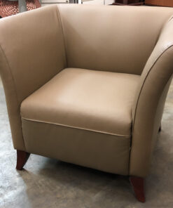 deep tan leather modern chair