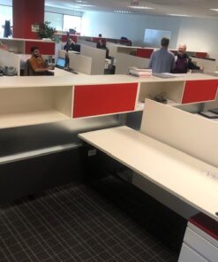 #177 Herman Miller Red White Work Stations