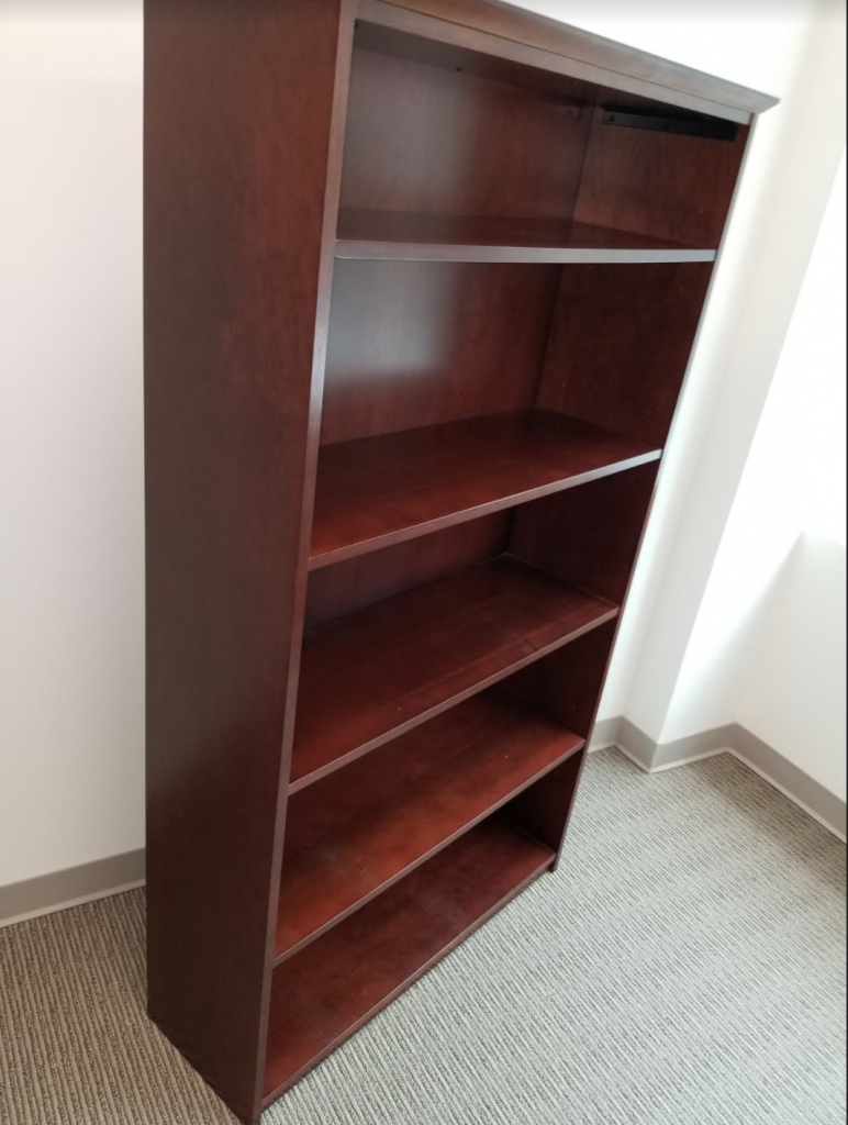 Dark Cherry Wood Tall Bookcase Office Solutions Inc